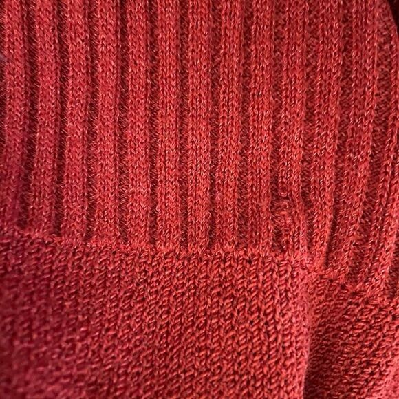 St. John Sport Zip Front Sweater Jacket Hooded Brick Red 3/4 Sleeves Medium - Picture 6 of 7